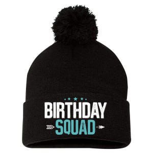 Party Birthday for Boy Birthday Squad Pom Pom 12in Knit Beanie