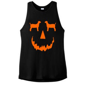 Pumpkin Boer Goat Show Halloween Ladies PosiCharge Tri-Blend Wicking Tank