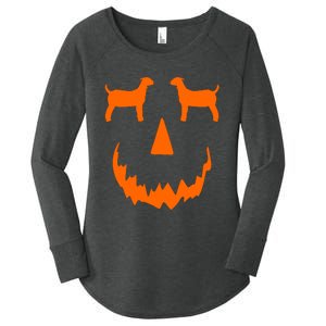 Pumpkin Boer Goat Show Halloween Women's Perfect Tri Tunic Long Sleeve Shirt