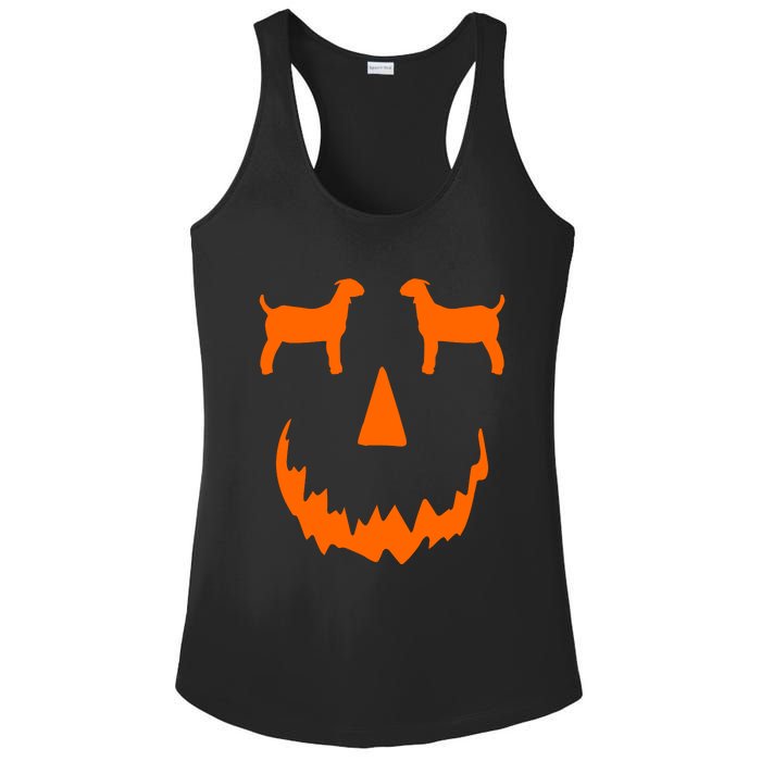 Pumpkin Boer Goat Show Halloween Ladies PosiCharge Competitor Racerback Tank