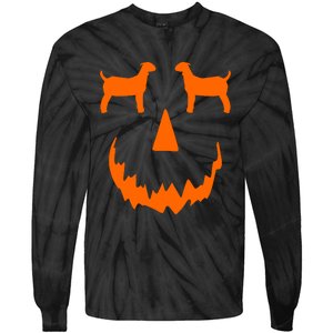 Pumpkin Boer Goat Show Halloween Tie-Dye Long Sleeve Shirt