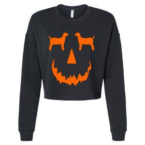 Pumpkin Boer Goat Show Halloween Cropped Pullover Crew