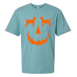 Pumpkin Boer Goat Show Halloween Sueded Cloud Jersey T-Shirt