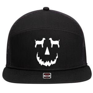 Pumpkin Boer Goat Show Halloween 7 Panel Mesh Trucker Snapback Hat