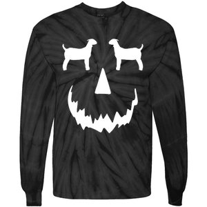 Pumpkin Boer Goat Show Halloween Tie-Dye Long Sleeve Shirt