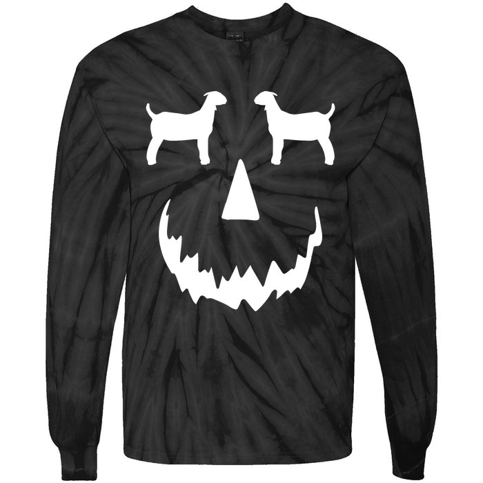 Pumpkin Boer Goat Show Halloween Tie-Dye Long Sleeve Shirt