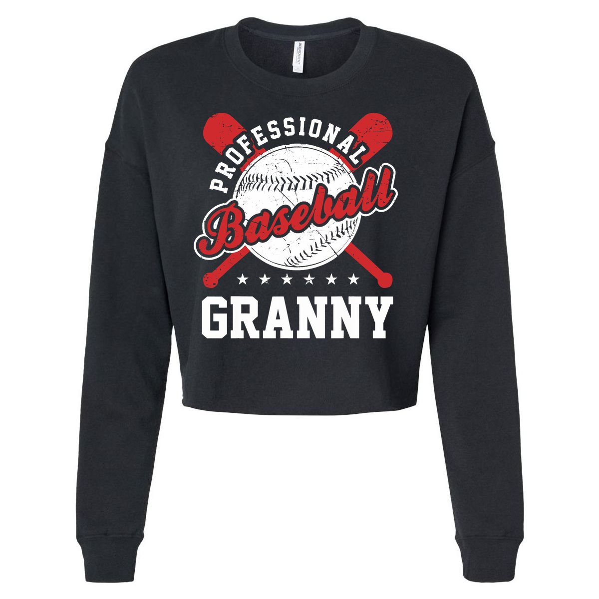 Professional Baseball Granny Team Sport Cropped Pullover Crew