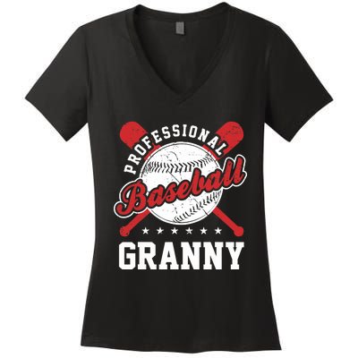 Professional Baseball Granny Team Sport Women's V-Neck T-Shirt