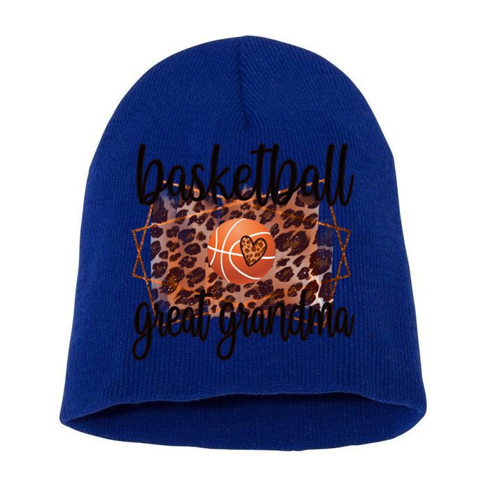 Proud Basketball Great Grandma Of A Basketball Player Gift Short Acrylic Beanie