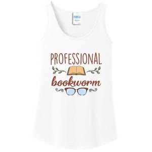 Professional Bookworm Glasses Reading Books Gift Cute Reading Ladies Essential Tank