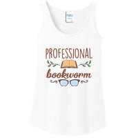 Professional Bookworm Glasses Reading Books Gift Cute Reading Ladies Essential Tank