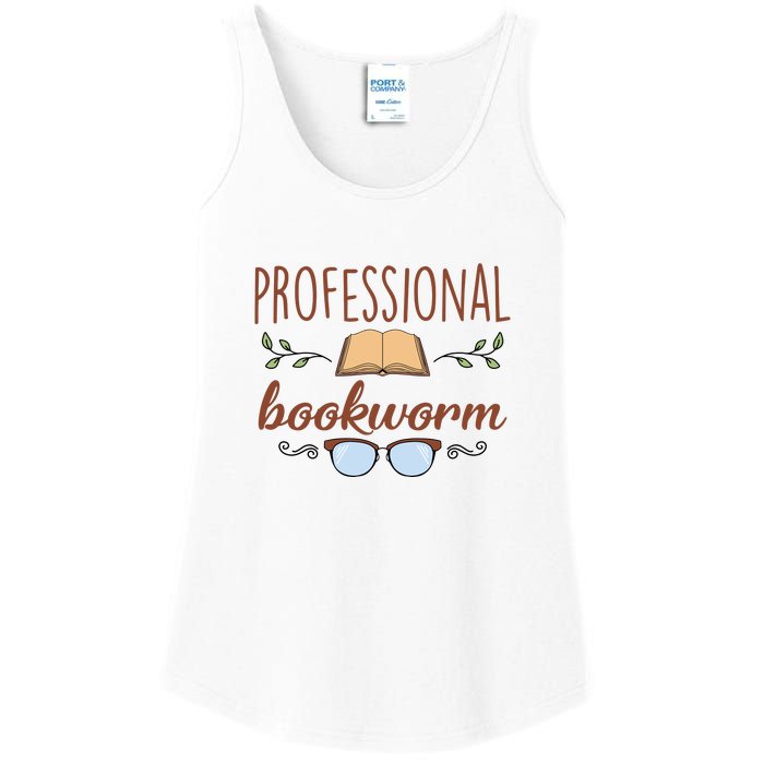 Professional Bookworm Glasses Reading Books Gift Cute Reading Ladies Essential Tank