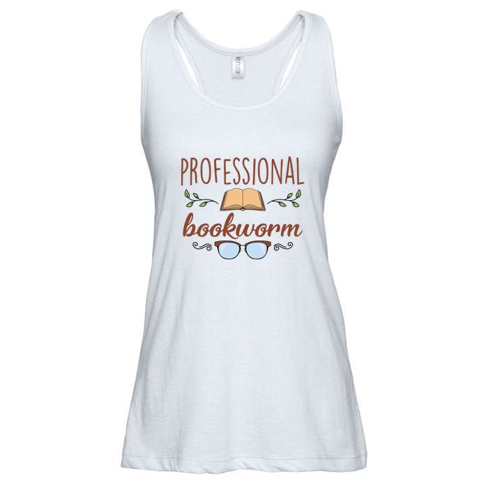 Professional Bookworm Glasses Reading Books Gift Cute Reading Ladies Essential Flowy Tank