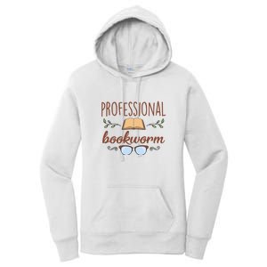 Professional Bookworm Glasses Reading Books Gift Cute Reading Women's Pullover Hoodie