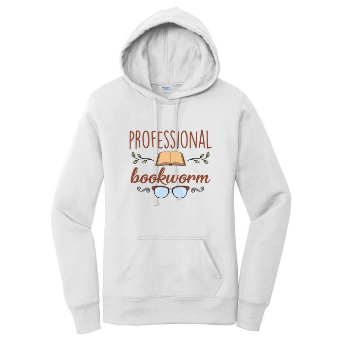 Professional Bookworm Glasses Reading Books Gift Cute Reading Women's Pullover Hoodie