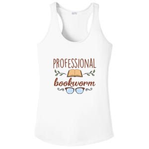 Professional Bookworm Glasses Reading Books Gift Cute Reading Ladies PosiCharge Competitor Racerback Tank