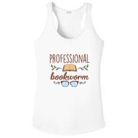 Professional Bookworm Glasses Reading Books Gift Cute Reading Ladies PosiCharge Competitor Racerback Tank