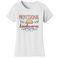 Professional Bookworm Glasses Reading Books Gift Cute Reading Women's T-Shirt