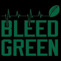 Bleed Green Football Team heart beat 16 in Basic Backpack