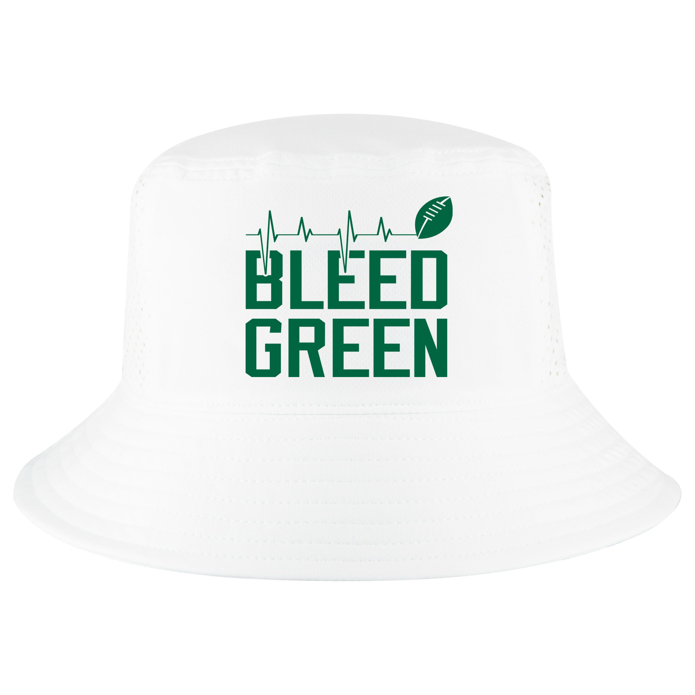 Bleed Green Football Team heart beat Cool Comfort Performance Bucket Hat