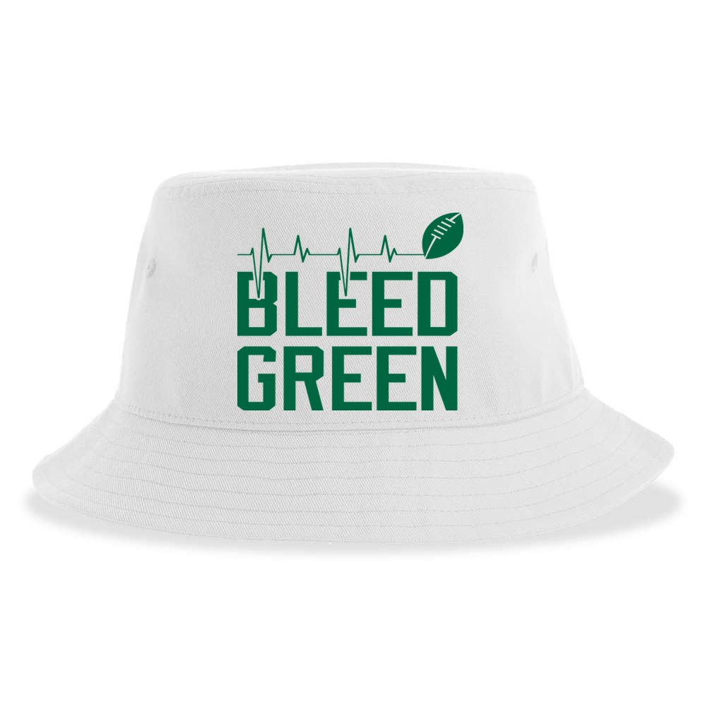 Bleed Green Football Team heart beat Sustainable Bucket Hat