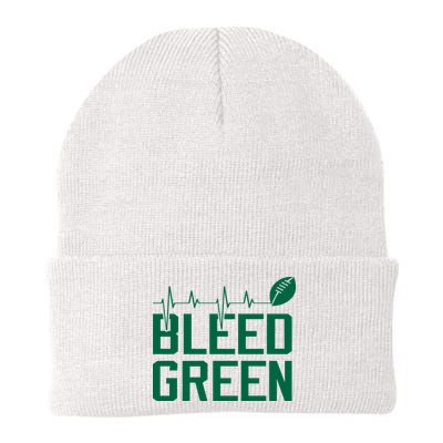 Bleed Green Football Team heart beat Beanie