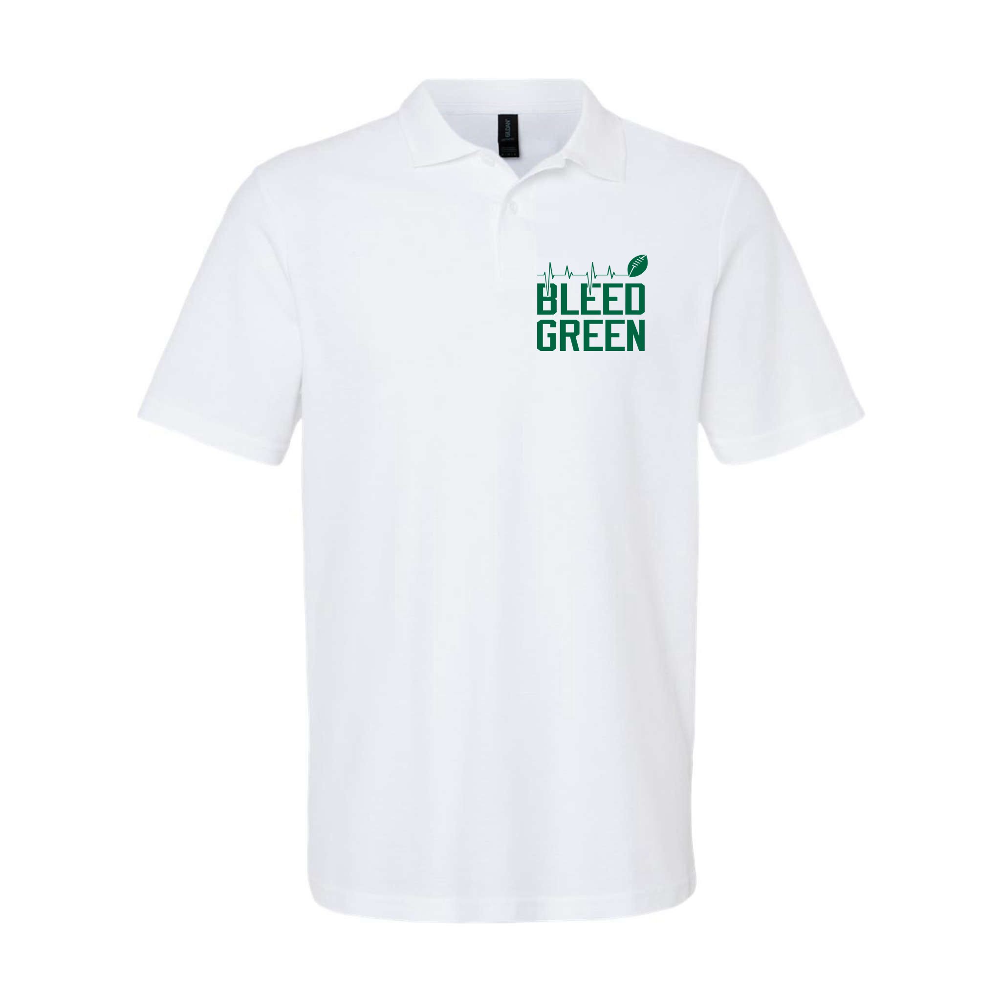 Bleed Green Football Team heart beat Polo