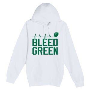 Bleed Green Football Team heart beat Premium Pullover Hoodie