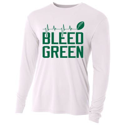 Bleed Green Football Team heart beat Cooling Performance Long Sleeve Crew