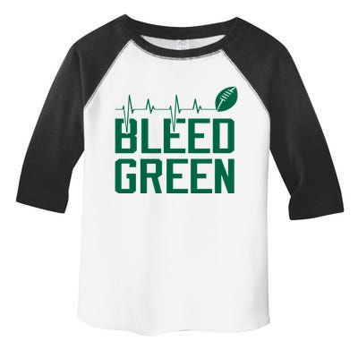 Bleed Green Football Team heart beat Toddler Fine Jersey T-Shirt