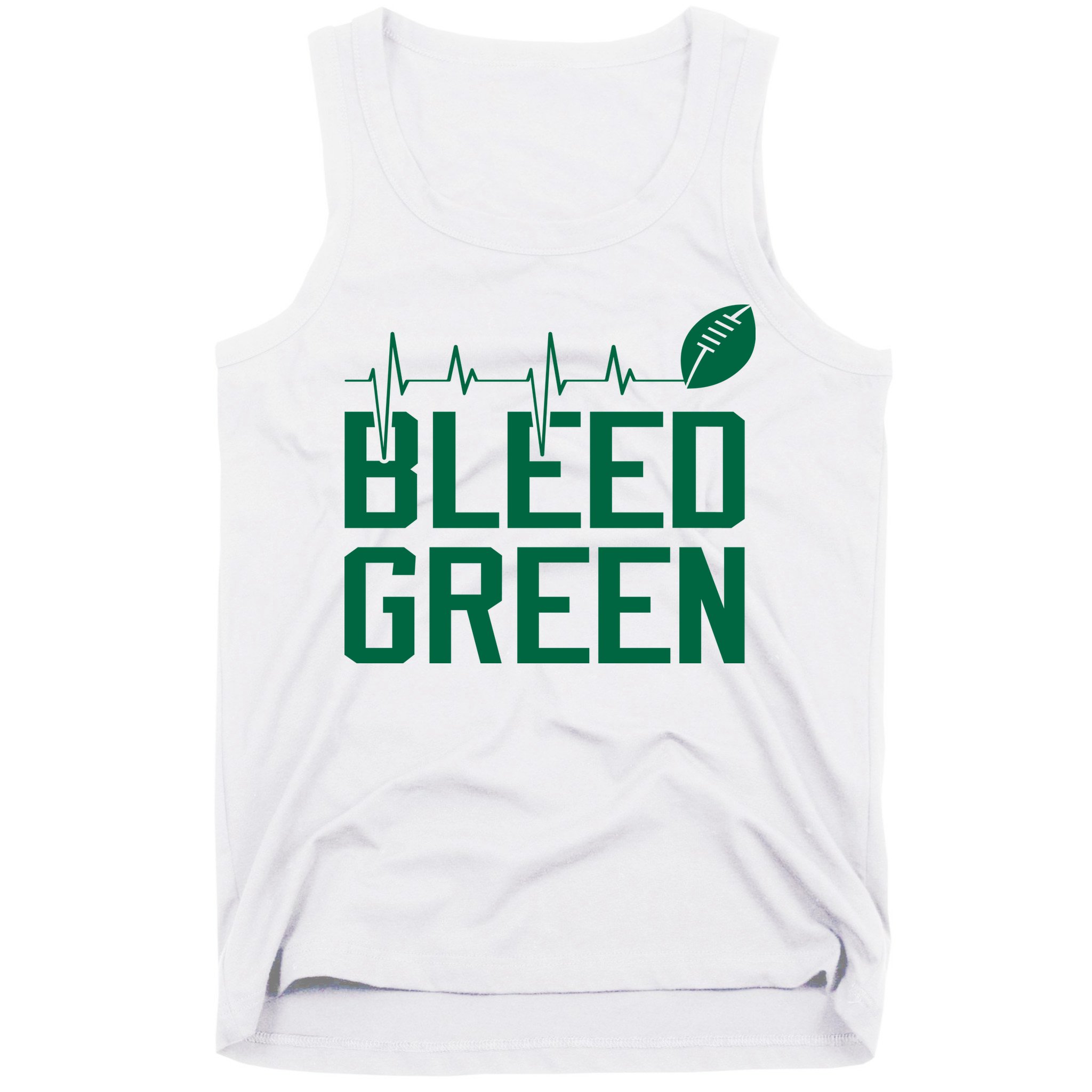 Bleed Green Football Team heart beat Tank Top