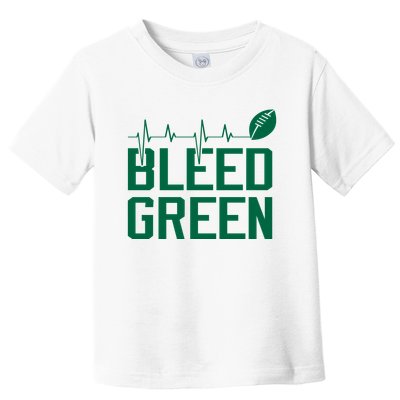 Bleed Green Football Team heart beat Toddler T-Shirt