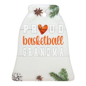 Proud Basketball Grandma Grandmother Of Basketball Player Ceramic Bell Ornament