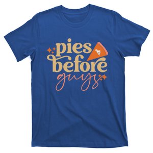 Pies Before Guys Funny Pumpkin Pie Thanksgiving Design Cool Gift T-Shirt