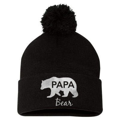 Papa Bear Great Gift For Dad Father Grandpa Pom Pom 12in Knit Beanie