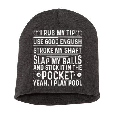 Player Billiard Game Lovers Funny Pool Gift Short Acrylic Beanie