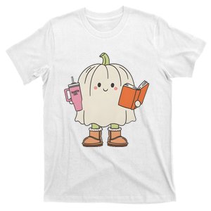 Pumpkin Bookish Ghost Fall Halloween T-Shirt