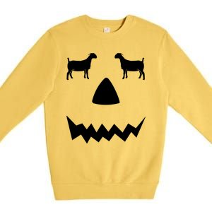 Pumpkin Boer Goat Show Halloween Premium Crewneck Sweatshirt