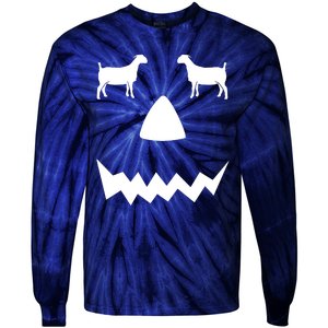 Pumpkin Boer Goat Show Halloween Tie-Dye Long Sleeve Shirt