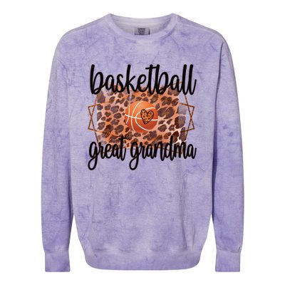 Proud Basketball Great Grandma Of A Basketball Player Gift Colorblast Crewneck Sweatshirt