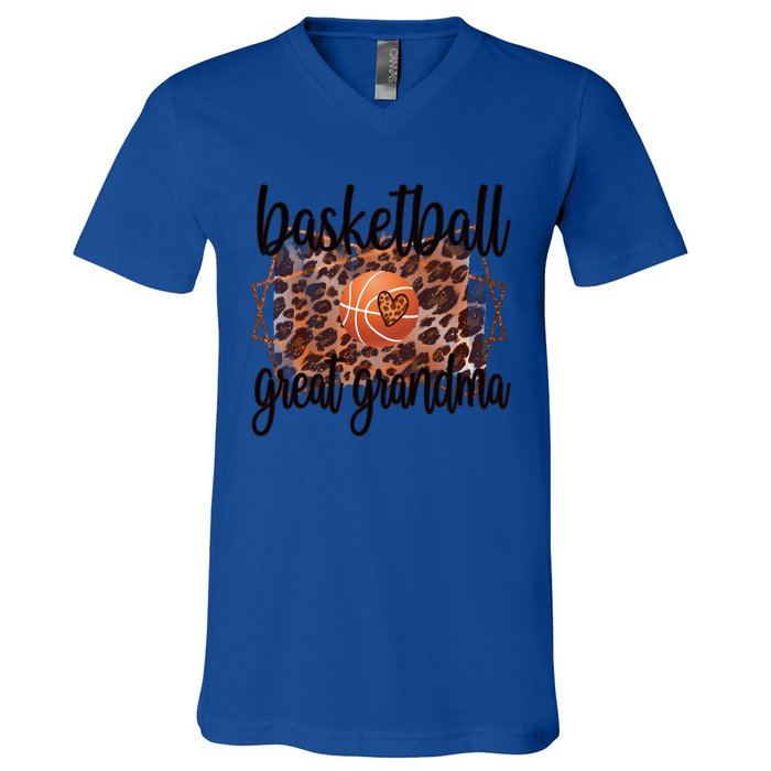 Proud Basketball Great Grandma Of A Basketball Player Gift V-Neck T-Shirt