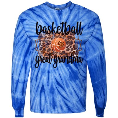 Proud Basketball Great Grandma Of A Basketball Player Gift Tie-Dye Long Sleeve Shirt