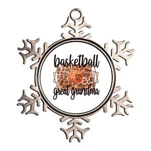 Proud Basketball Great Grandma Of A Basketball Player Gift Metallic Star Ornament