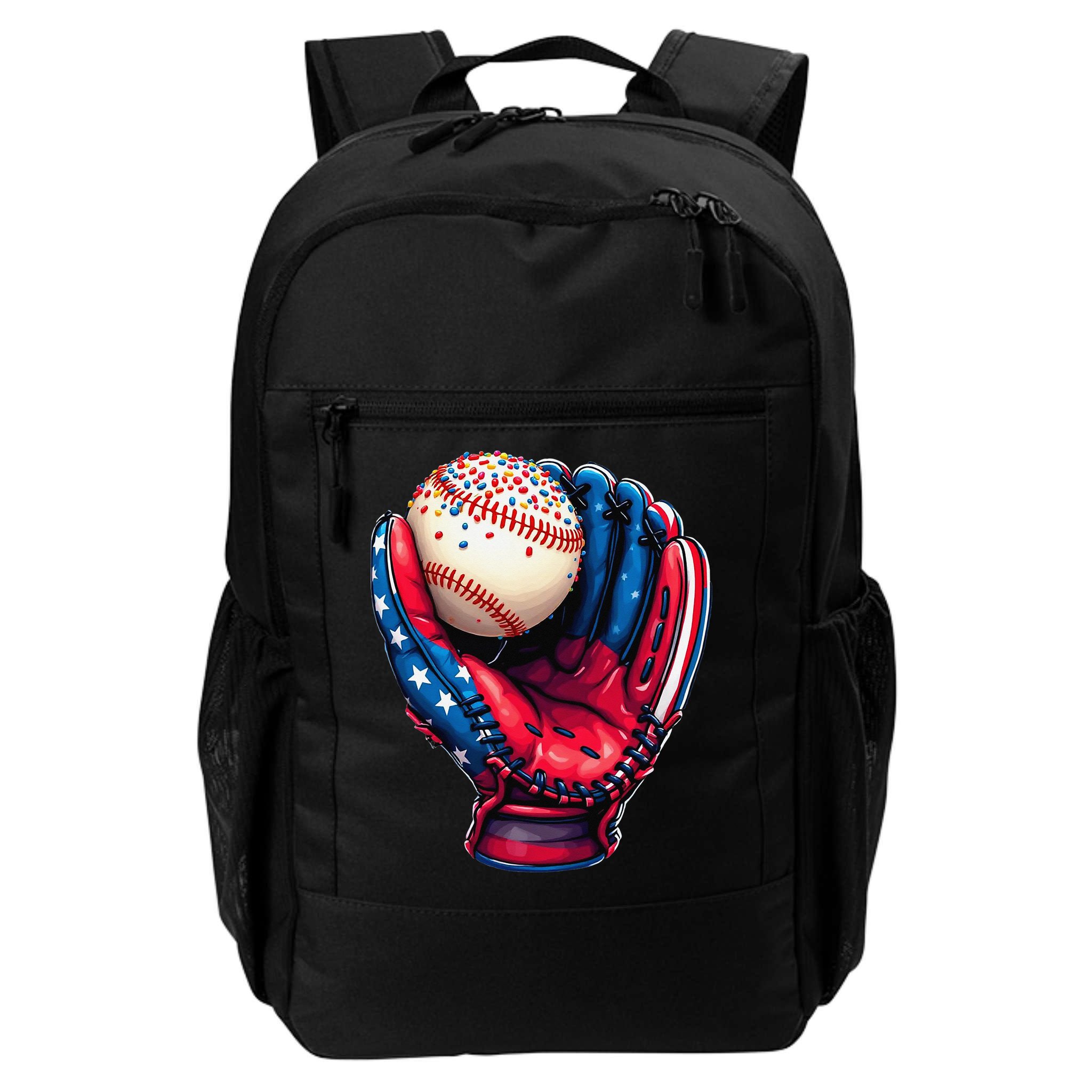Patriotic Baseball Glove Drip Ice Cream Sprinkles 4th July Backpack