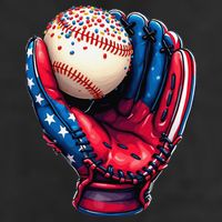 Patriotic Baseball Glove Drip Ice Cream Sprinkles 4th July Adult Drive Performance Visor