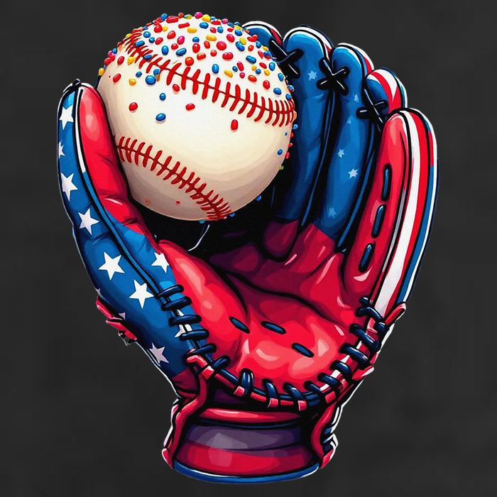Patriotic Baseball Glove Drip Ice Cream Sprinkles 4th July Adult Drive Performance Visor