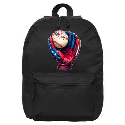 Patriotic Baseball Glove Drip Ice Cream Sprinkles 4th July 16 in Basic Backpack