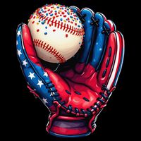 Patriotic Baseball Glove Drip Ice Cream Sprinkles 4th July Zip Tote Bag