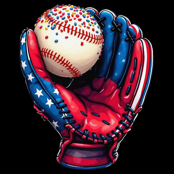Patriotic Baseball Glove Drip Ice Cream Sprinkles 4th July Zip Tote Bag