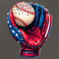 Patriotic Baseball Glove Drip Ice Cream Sprinkles 4th July Cotton Canvas Backpack